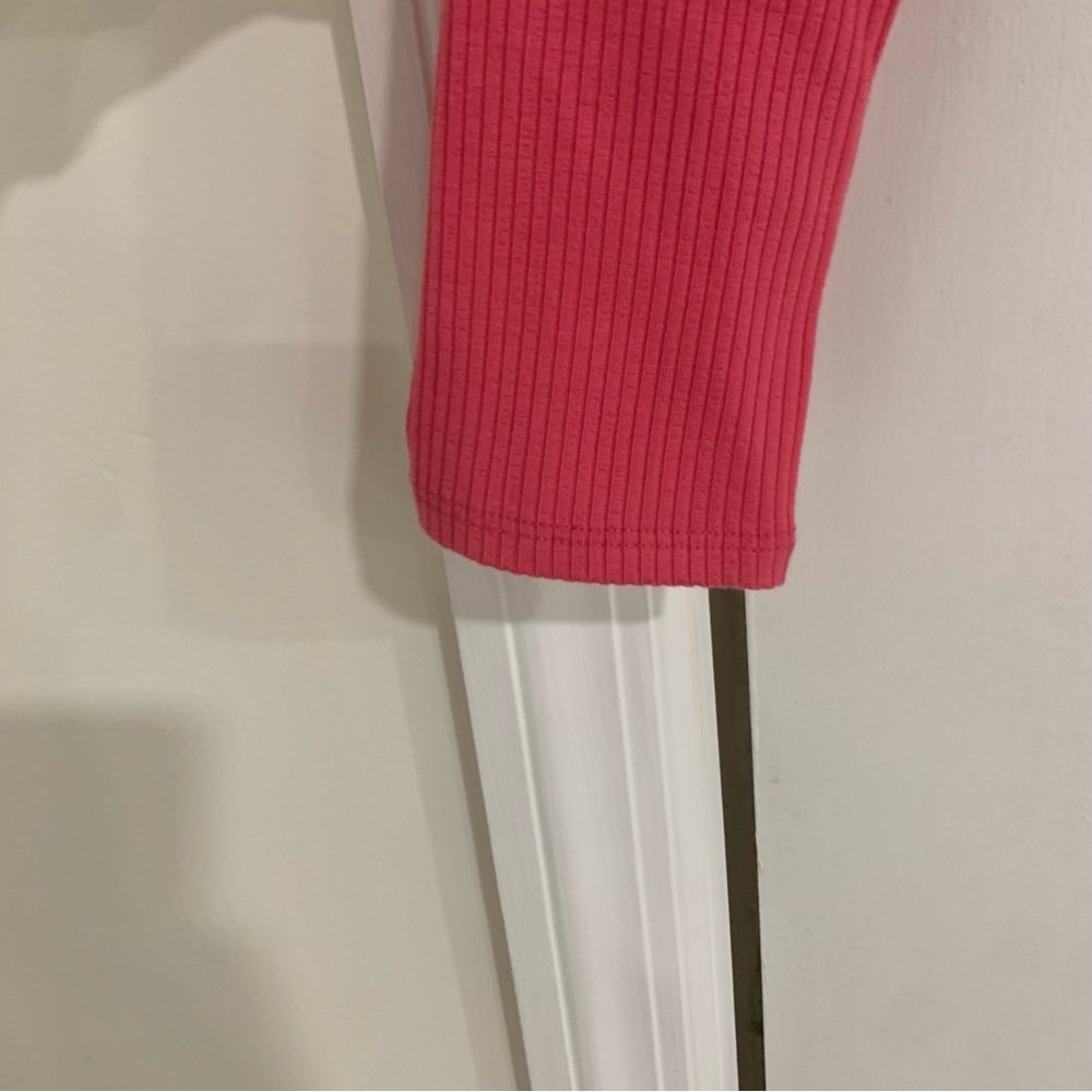 Reformation NWT Elin Knit Top Cropped Ribbed Pink Y2K Size XL - Picture 4 of 12